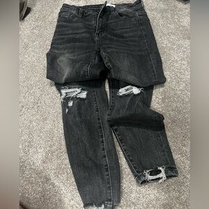 Black straight leg jeans